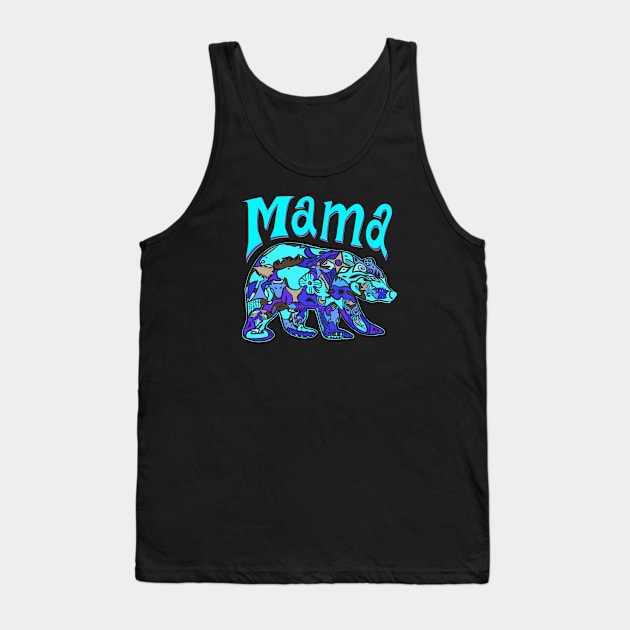 Mama Bear Blurple - funny parenting quotes Tank Top by BrederWorks